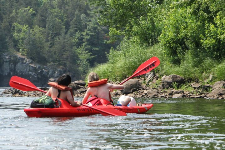 a raft next to a body of water