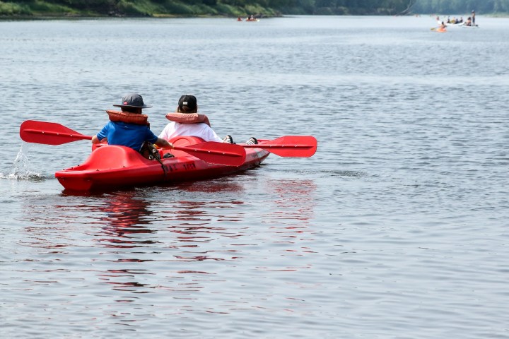 a small boat in a body of water